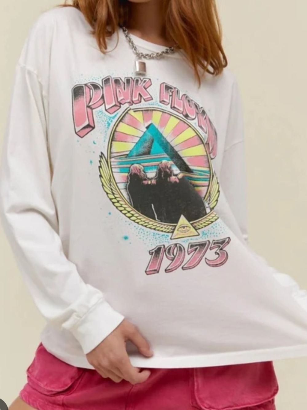 Daydreamer White Pink Floyd 1973 Graphic Crewneck Sweater